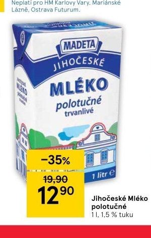 Jihočeské Mléko polotučné 1 l