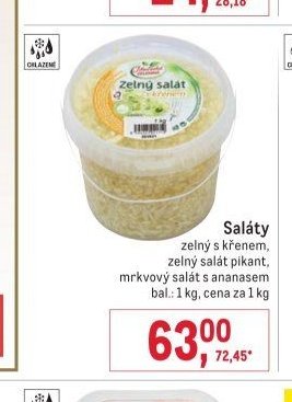 Saláty zelný s křenem, zelný salát pikant, mrkvový salát s ananasem