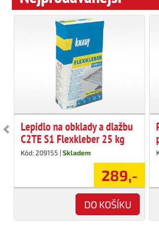 Lepidlo na obklady a dlažbu C2TE S1 Flexkleber 25 kg - UNI HOBBY akcniletaky.com