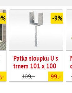 Patka sloupku U s trnem 101 x 100 - UNI HOBBY akcniletaky.com