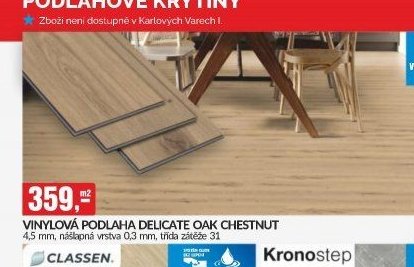 VINYLOVÁ PODLAHA DELICATE OAK CHESTNUT - bauMax akcniletaky.com