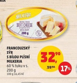 Francouzský sýr s bílou plísní Milkeria