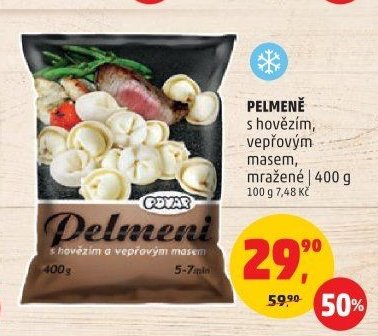 Pelmeně s hovězím, vepřovým masem
