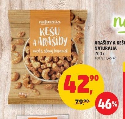 KEŠU A ARAŠÍDY NATURALIA med & slaný karamel