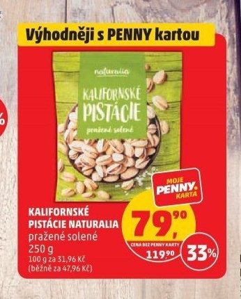 KALIFORNSKÉ PISTÁCIE NATURALIA pražené solené