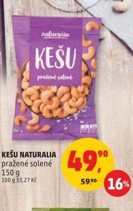 KEŠU NATURALIA pražené solené