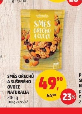 SMĚS OŘECHŮ A SUŠENÉHO OVOCE NATURALIA
