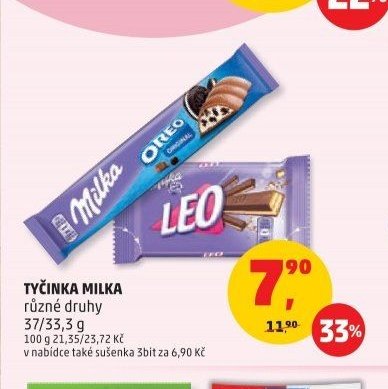 TYČINKA MILKA různé druhy 37/33,3 g