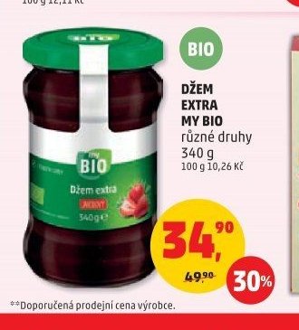 DŽEM EXTRA MY BIO různé druhy 340 g