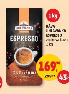 Káva Jihlavanka Espresso zrnková káva 1 kg