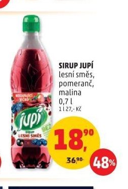 Sirup Jupí lesní směs, pomeranč, malina
