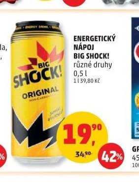 Energetický nápoj Big Shock! různé druhy
