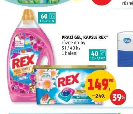 PRACÍ GEL, KAPSLE REX