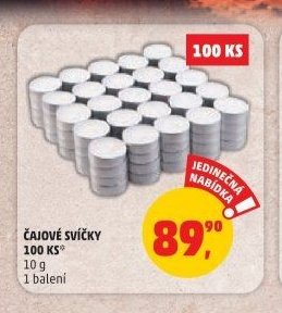 ČAJOVÉ SVÍČKY 100 KS