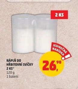 NÁPLŇ DO HŘBITOVNÍ SVÍČKY 2 KS