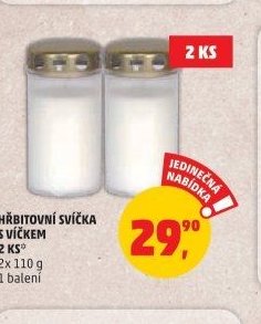 HŘBITOVNÍ SVÍČKA S VÍČKEM 2 KS