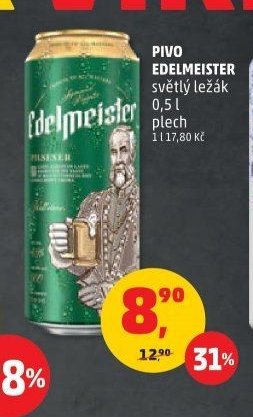 Pivo Edelmeister světlý ležák