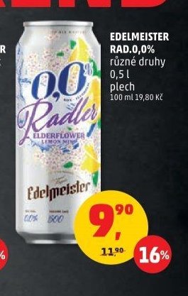 Edelmeister Radler 0,0 % různé druhy