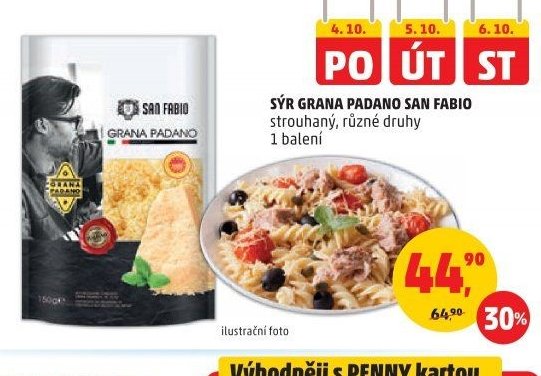 Sýr Grana Padano San Fabio strouhaný
