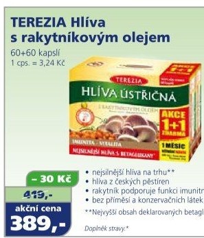 Doplněk stravy Hlíva ústřičná s rakytníkovým olejem Terezia Company