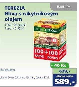 Doplněk stravy Hlíva ústřičná s rakytníkovým olejem Terezia Company