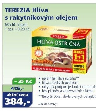 Doplněk stravy Hlíva ústřičná s rakytníkovým olejem Terezia Company