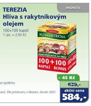 Doplněk stravy Hlíva ústřičná s rakytníkovým olejem Terezia Company