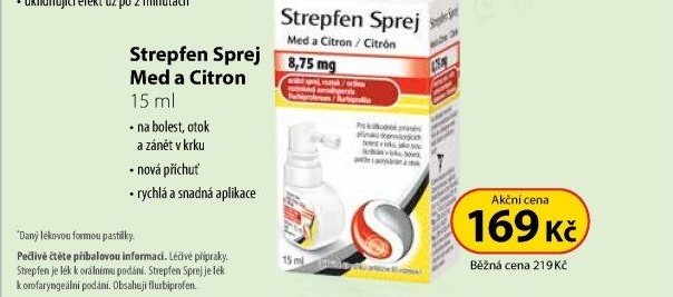 Sprej proti bolesti v krku Strepfen