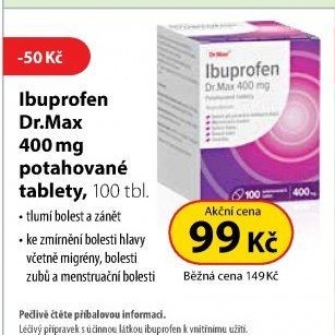Tablety proti horečce a bolesti Ibuprofen Dr.Max