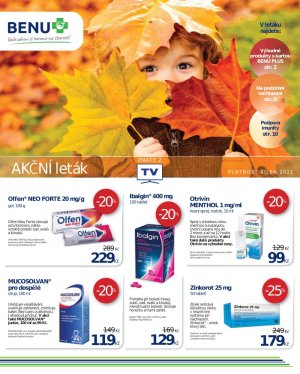 akční leták BENU Lékárna 1.10.2021-31.10.2021