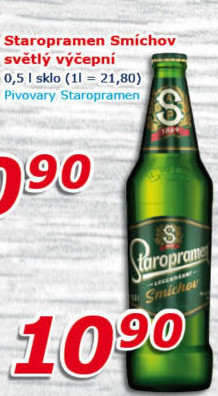 Pivo světlé výčepní 10° Smíchov Staropramen
