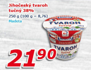 Tvaroh tučný Jihočeský Madeta
