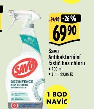 Čistič ve spreji antibakteriální bez chloru Savo