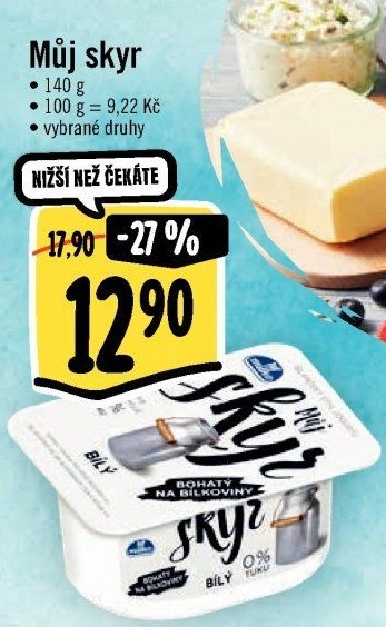 Dezert zakysaný bílý Můj Skyr 0% Milko