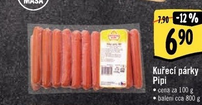 Párky kuřecí Pipi Vodňanské kuře