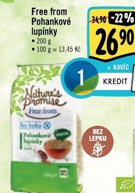 Pohankové lupínky bez lepku Free From Nature'