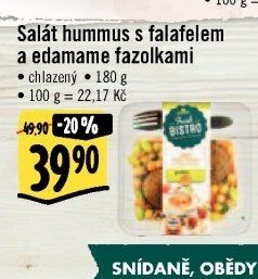 Salát Hummus s falafelem a edamame fazolkami s proteiny Albert Fresh Bistro