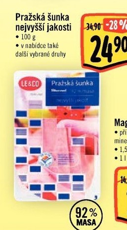 Šunka pražská nejvyšší jakosti LE&amp