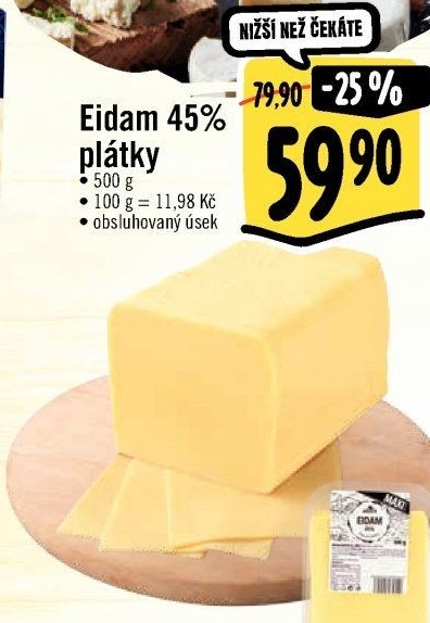 Sýr Eidam 45% Albert