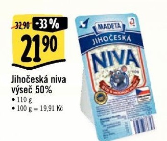 Sýr Niva Jihočeská 50% Madeta