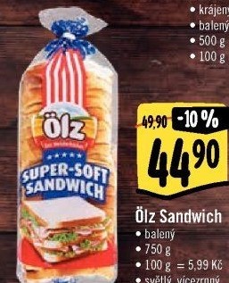 Toustový chléb Sandwich Soft Ölz