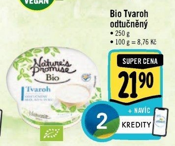 Tvaroh odtučněný bio Nature'