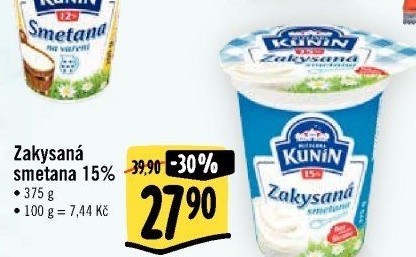 Zakysaná smetana Kunín 15%