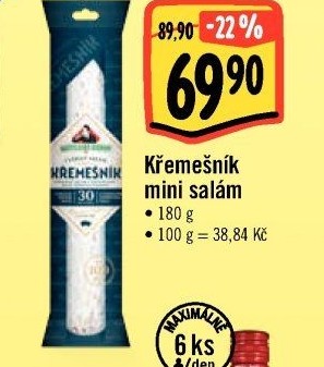 Salám Křemešník kostelecký Kostelecké uzeniny