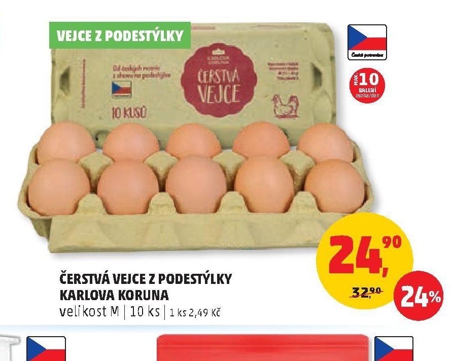 ČERSTVÁ VEJCE Z PODESTÝLKY KARLOVA KORUNA