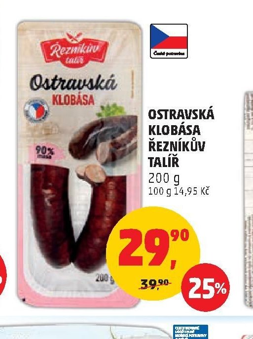 OSTRAVSKÁ KLOBÁSA ŘEZNÍKŮV TALÍŘ