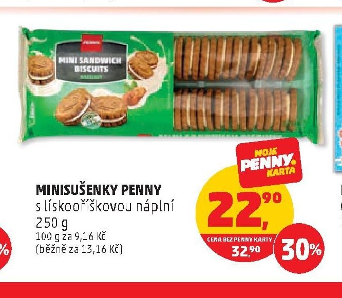 Minisušenky Penny s lískooříškovou náplní