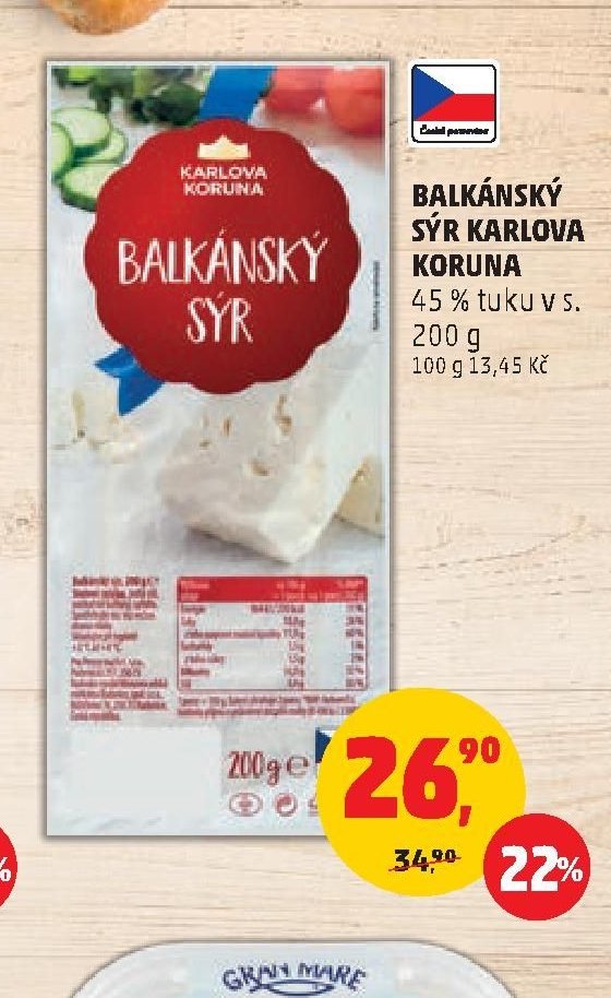 BALKÁNSKÝ SÝR KARLOVA KORUNA 200 g