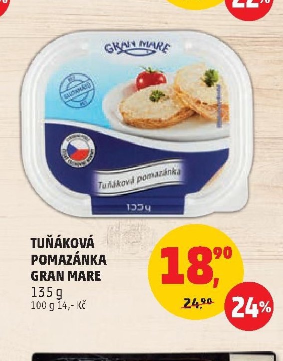TUŇÁKOVÁ POMAZÁNKA GRAN MARE 135 g
