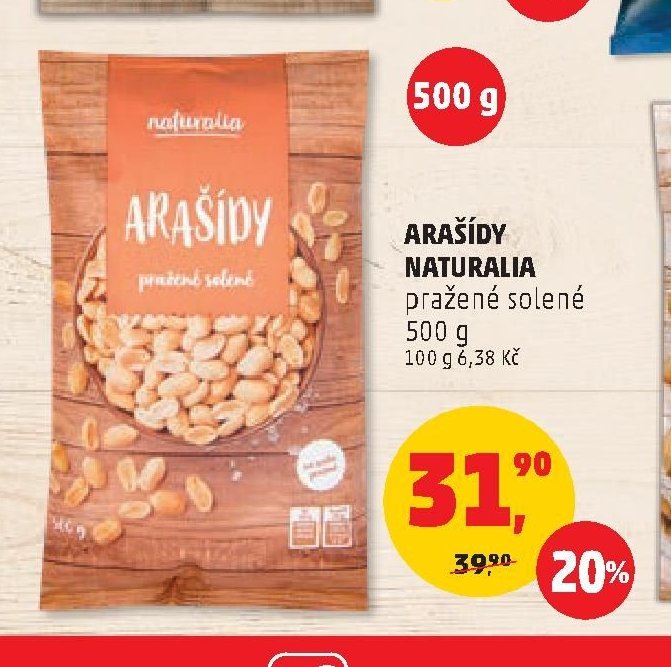 Arašídy Naturalia pražené solené